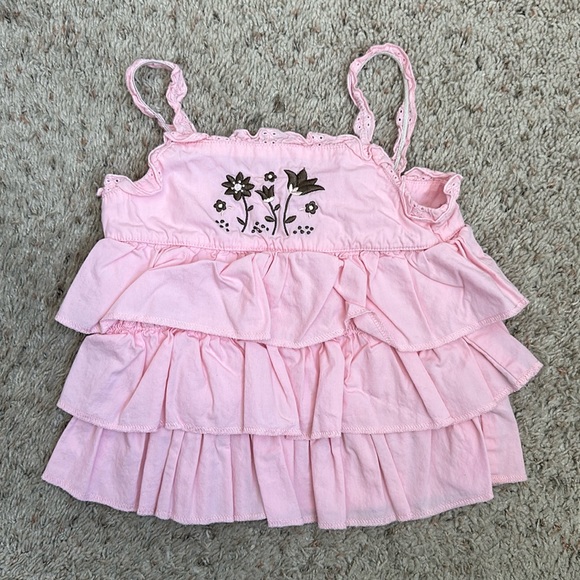 miniwear Other - GIRLS miniwear pink ruffle tank top size 24 months